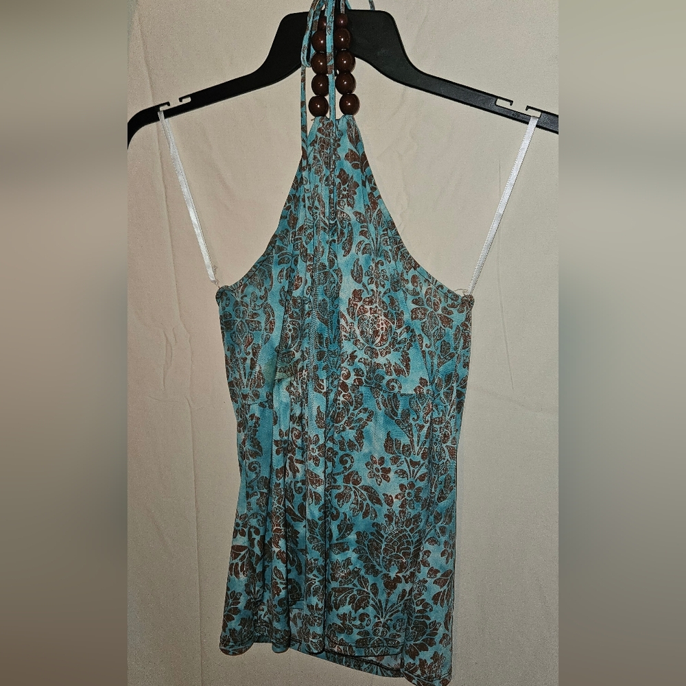 Saint Tropez West Teal and Brown Floral Dress